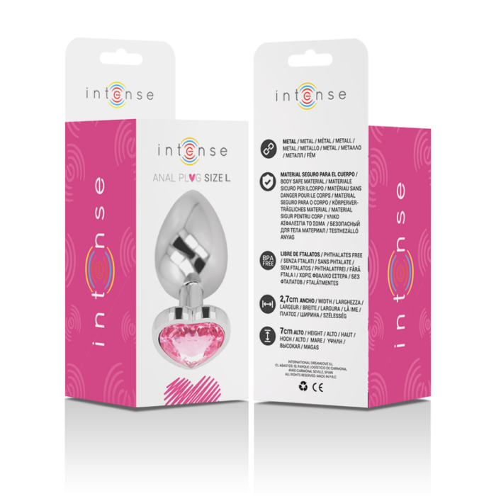 INTENSE - PLUG ANAL METAL ALUMINIO CORAZÓN ROSA TALLA L - CandyHot - Foto 6
