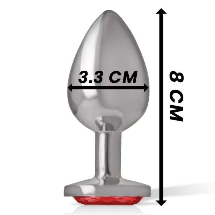 INTENSE - PLUG ANAL METAL CON CRISTAL ROJO TALLA M - CandyHot - Foto 4