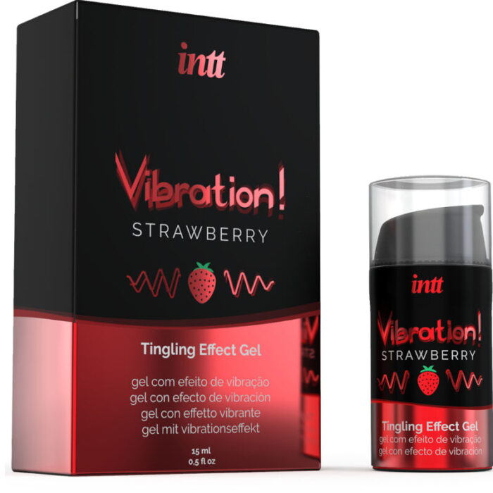 INTT - POTENTE ESTIMULANTE ÍNTIMO GEL VIBRADOR LIQUIDO FRESA 15 ML - CandyHot - Foto 2