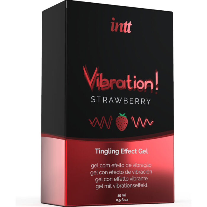 INTT - POTENTE ESTIMULANTE ÍNTIMO GEL VIBRADOR LIQUIDO FRESA 15 ML - CandyHot - Foto 3