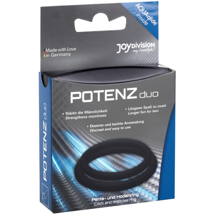 JOYDIVISION POTENZDUO - ANILLOS PARA PENE NEGRO - M - CandyHot - Foto 2