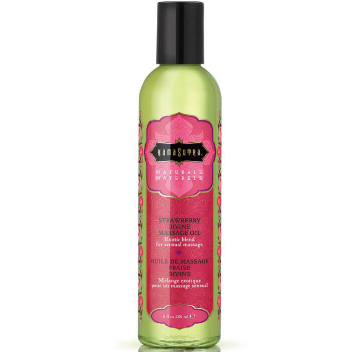 KAMASUTRA - NATURALS ACEITE DE MASAJE FRESA DIVINA 236ML - CandyHot - Foto 1