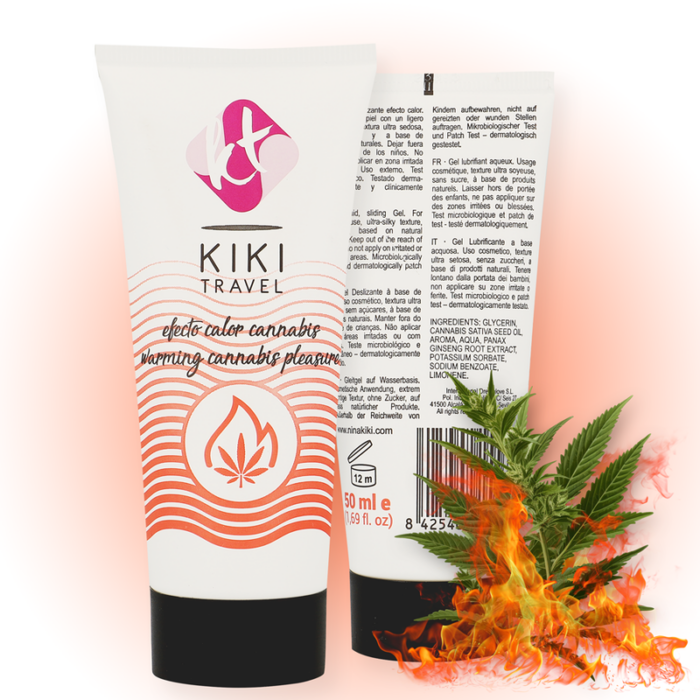 KIKÍ TRAVEL - GEL DESLIZANTE SABOR A CANNABIS EFECTO CALOR INTENSO 50 ML - CandyHot - Foto 2