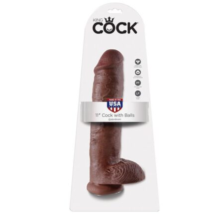 KING COCK - 11 PENE REALÍSTICO MARRÓN 28 CM - CandyHot - Foto 2