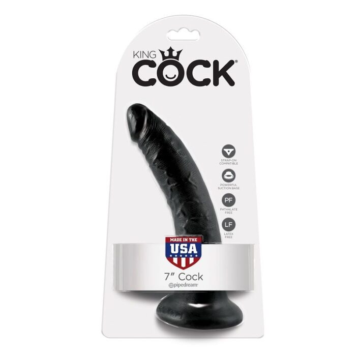 KING COCK - 7 PENE NEGRO 17.8 CM - CandyHot - Foto 1