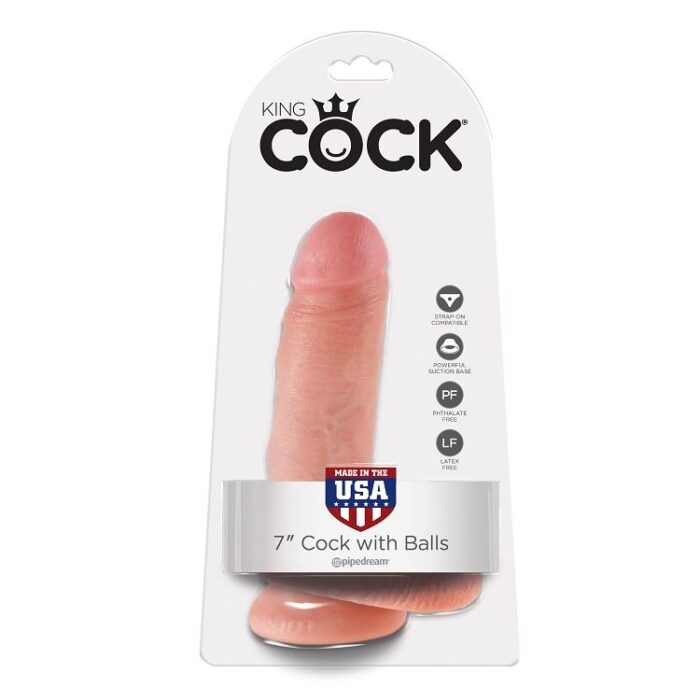 KING COCK - 7 PENE REALÍSTICO NATURAL 17.8 CM - CandyHot - Foto 1