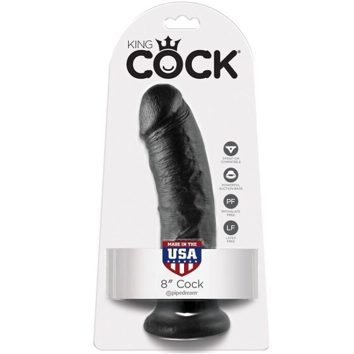 KING COCK - 8 PENE NEGRO 20.3 CM - CandyHot - Foto 1