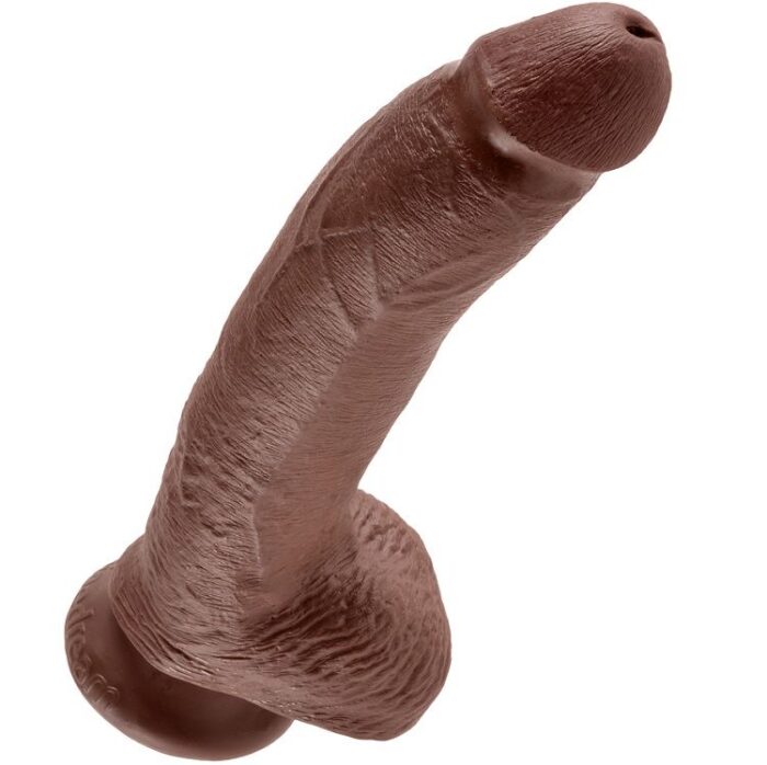 KING COCK - 9 PENE REALÍSTICO MARRÓN 22.9 CM - CandyHot - Foto 4