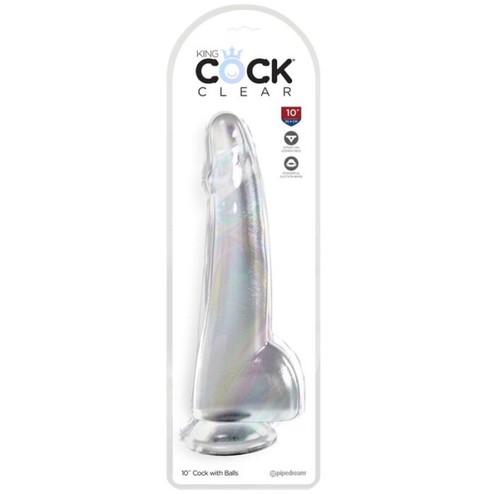 KING COCK - CLEAR DILDO CON TESTÍCULOS 19 CM TRANSPARENTE - CandyHot - Foto 2
