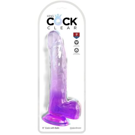 KING COCK - CLEAR DILDO CON TESTÍCULOS 20.3 CM MORADO - CandyHot - Foto 2
