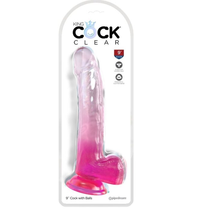 KING COCK - CLEAR DILDO CON TESTÍCULOS 20.3 CM ROSA - CandyHot - Foto 2