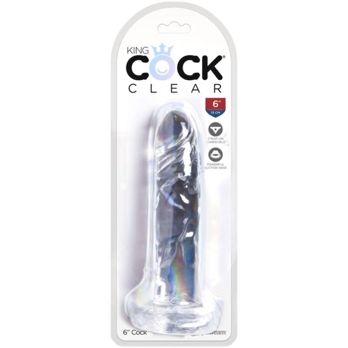 KING COCK - CLEAR PENE REALÍSTICO 15.5 CM TRANSPARENTE - CandyHot - Foto 4