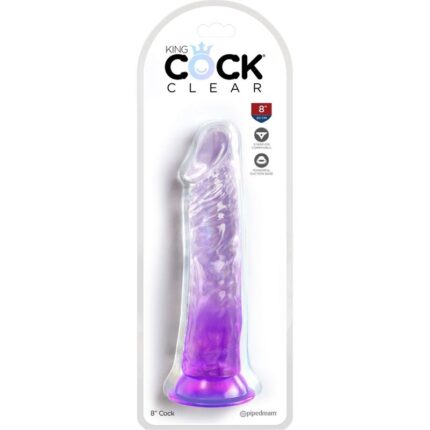 KING COCK - CLEAR PENE REALÍSTICO 19.7 CM MORADO - CandyHot - Foto 2