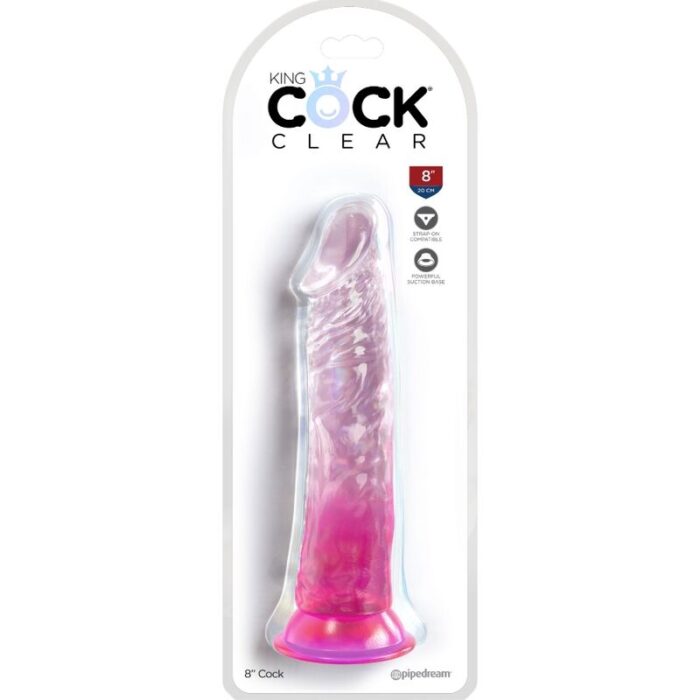KING COCK - CLEAR PENE REALÍSTICO 19.7 CM ROSA - CandyHot - Foto 2