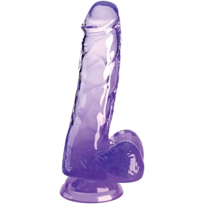 KING COCK - CLEAR PENE REALÍSTICO CON TESTÍCULOS 13.5 CM MORADO - CandyHot - Foto 1