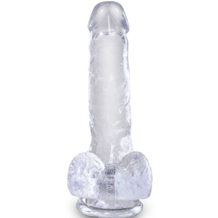KING COCK - CLEAR PENE REALÍSTICO CON TESTÍCULOS 13.5 CM TRANSPARENTE - CandyHot - Foto 2