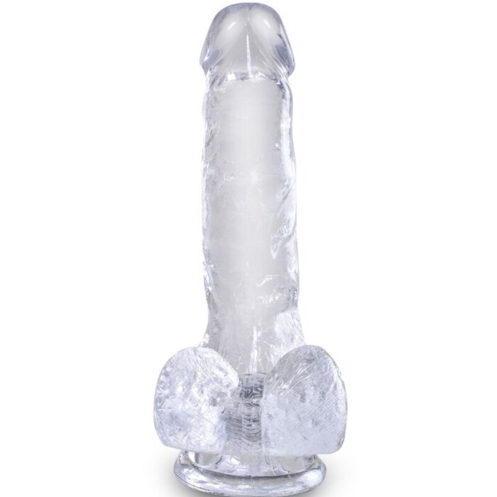 KING COCK - CLEAR PENE REALÍSTICO CON TESTÍCULOS 13.5 CM TRANSPARENTE - CandyHot - Foto 2
