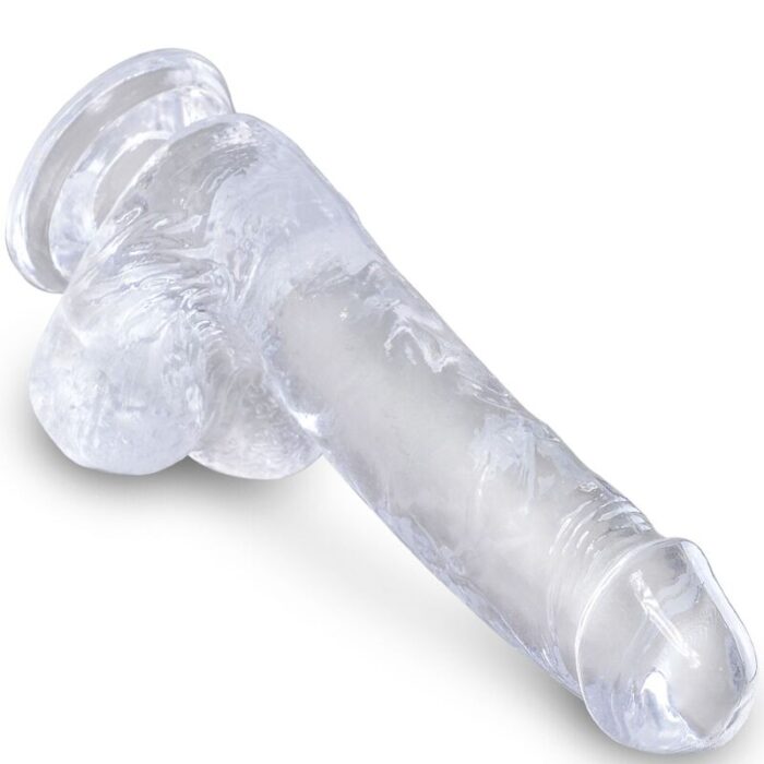 KING COCK - CLEAR PENE REALÍSTICO CON TESTÍCULOS 13.5 CM TRANSPARENTE - CandyHot - Foto 3