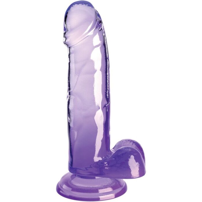 KING COCK - CLEAR PENE REALÍSTICO CON TESTÍCULOS 15.2 CM MORADO - CandyHot - Foto 1