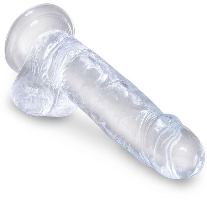 KING COCK - CLEAR PENE REALÍSTICO CON TESTÍCULOS 15.2 CM TRANSPARENTE - CandyHot - Foto 3