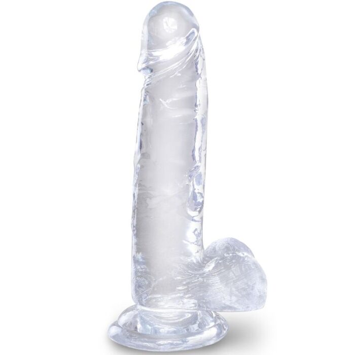 KING COCK - CLEAR PENE REALÍSTICO CON TESTÍCULOS 15.2 CM TRANSPARENTE - CandyHot - Foto 1
