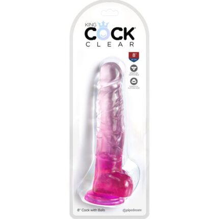 KING COCK - CLEAR PENE REALÍSTICO CON TESTÍCULOS 16.5 CM ROSA - CandyHot - Foto 2