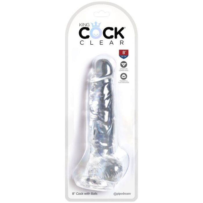 KING COCK - CLEAR PENE REALÍSTICO CON TESTÍCULOS 16.5 CM TRANSPARENTE - CandyHot - Foto 5