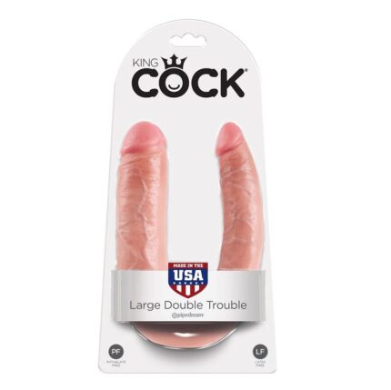 KING COCK - DILDO DOBLE PENETRACIÓN 17.8 CM NATURAL - CandyHot - Foto 1