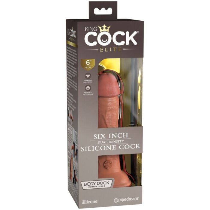 KING COCK - ÉLITE DILDO REALÍSTICO SILICONA 15.2 CM CARAMELO - CandyHot - Foto 6