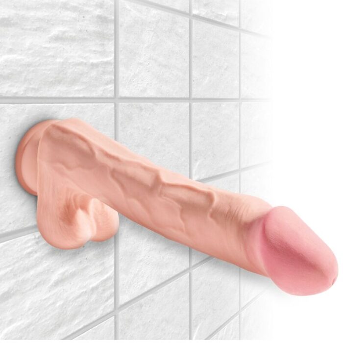 KING COCK - PENE REALÍSTICO 3D CON TESTÍCULOS 24.8 CM NATURAL - CandyHot - Foto 3