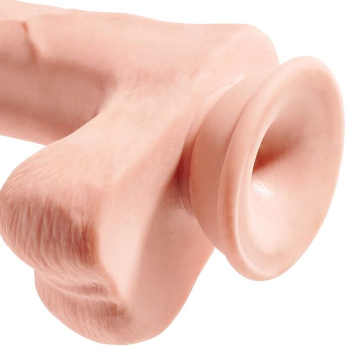 KING COCK - PENE REALÍSTICO 3D CON TESTÍCULOS 24.8 CM NATURAL - CandyHot - Foto 5