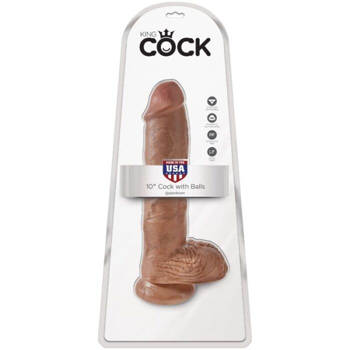 KING COCK - PENE REALÍSTICO CON TESTÍCULOS 19.8 CM CARAMELO - CandyHot - Foto 6
