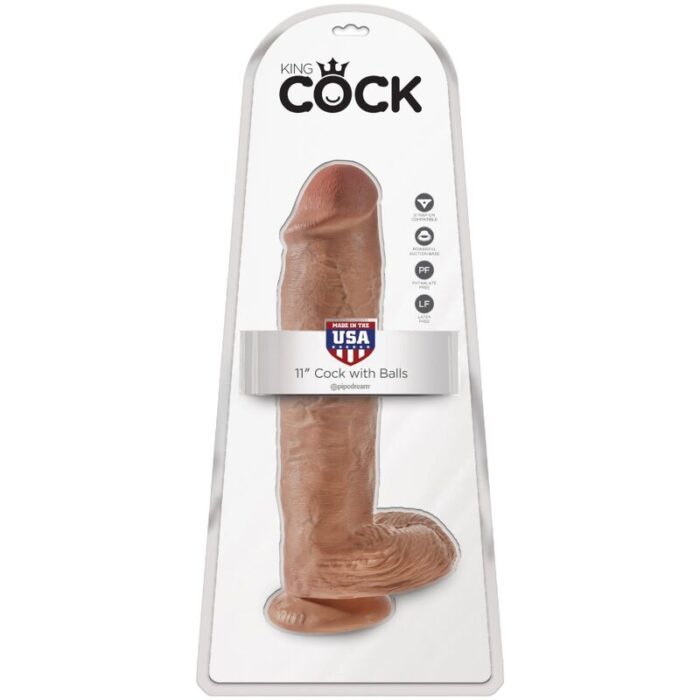 KING COCK - PENE REALÍSTICO CON TESTÍCULOS 22.6 CM CARAMELO - CandyHot - Foto 6