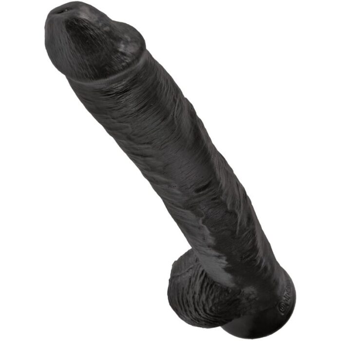 KING COCK - PENE REALÍSTICO CON TESTÍCULOS 30.5 CM NEGRO - CandyHot - Foto 3