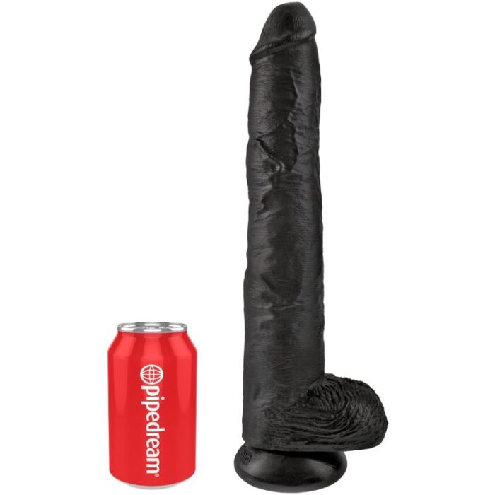KING COCK - PENE REALÍSTICO CON TESTÍCULOS 30.5 CM NEGRO - CandyHot - Foto 5