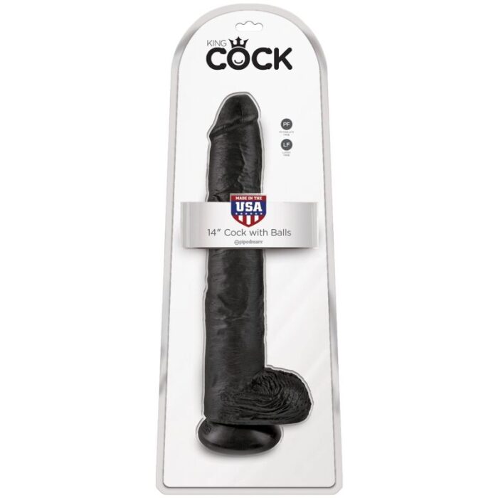 KING COCK - PENE REALÍSTICO CON TESTÍCULOS 30.5 CM NEGRO - CandyHot - Foto 6