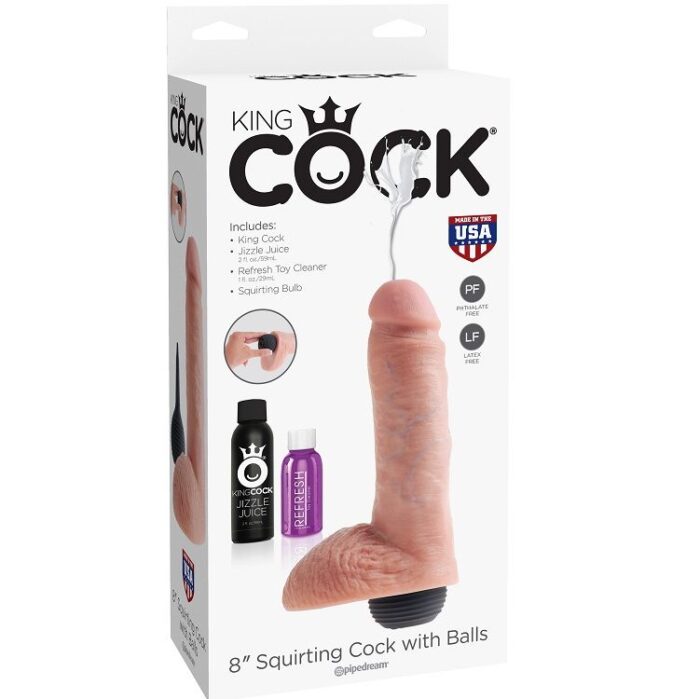 KING COCK - PENE REALÍSTICO EYACULADOR NATURAL 20.32 CM - CandyHot - Foto 1
