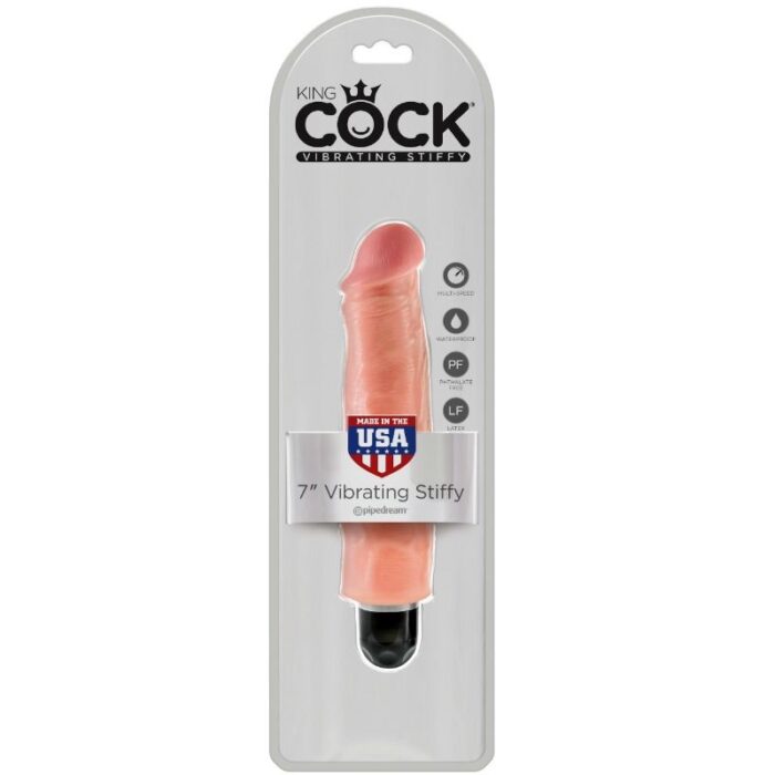 KING COCK - VIBRADOR REALÍSTICO STIFFY 17.8 CM NATURAL - CandyHot - Foto 3