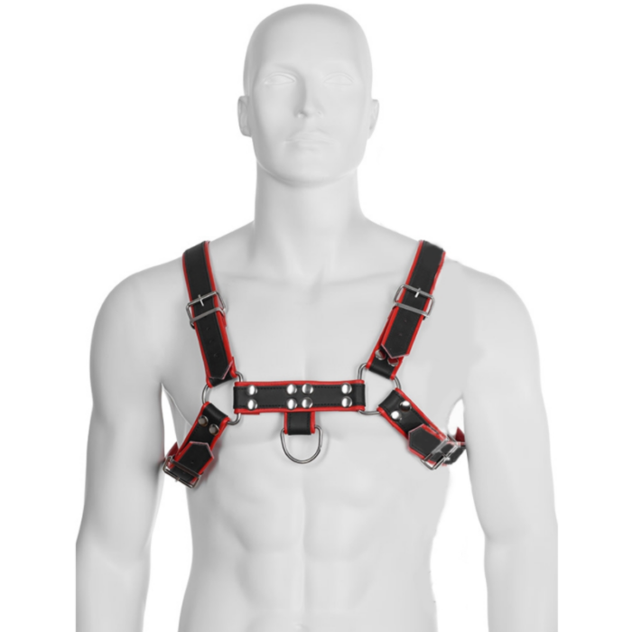LEATHER BODY - CHAIN HARNESS III BLACK / RED - CandyHot - Foto 1