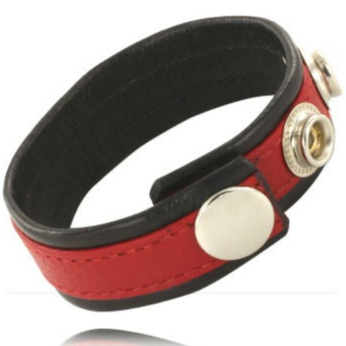 LEATHER BODY - CORREA DE CUERO AJUSTABLE PARA PENE ROJA- NEGRA - CandyHot - Foto 1