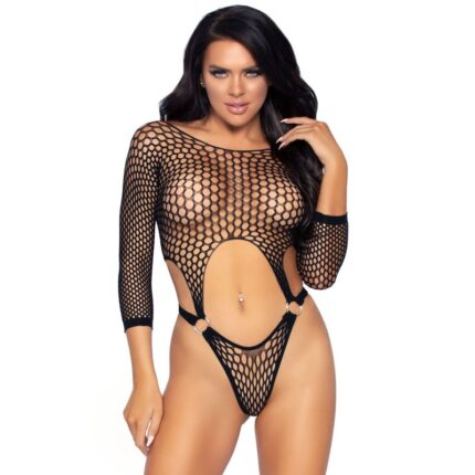 LEG AVENUE - BODY TANGA DE MANGA LARGA TALLA ÚNICA NEGRO - CandyHot - Foto 1