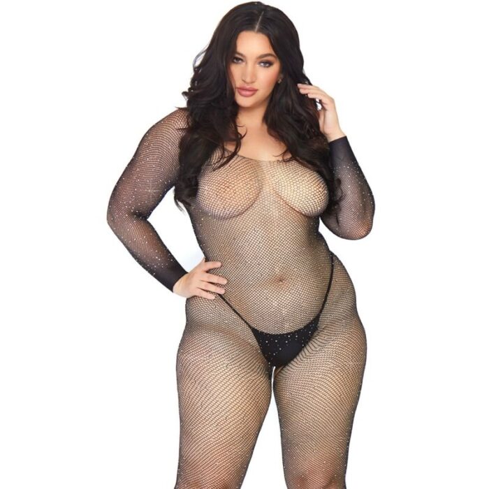 LEG AVENUE - BODYSTOCKING EN RED CON BRILLANTE 1X-2X - CandyHot - Foto 3
