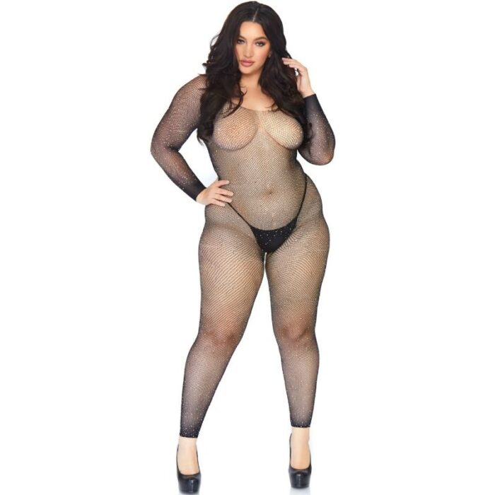 LEG AVENUE - BODYSTOCKING EN RED CON BRILLANTE 1X-2X - CandyHot - Foto 1