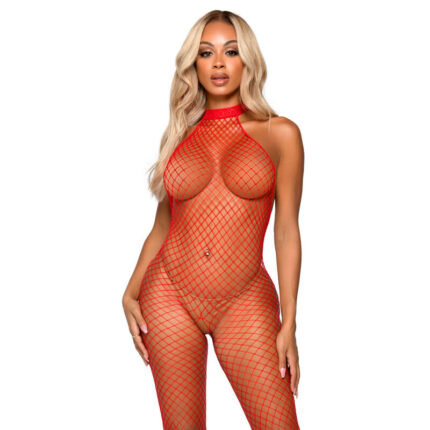 LEG AVENUE - LE FRIVOLE BODYSTOCKING - CUELLO RACER TALLA ÚNICA ROJO - CandyHot - Foto 1