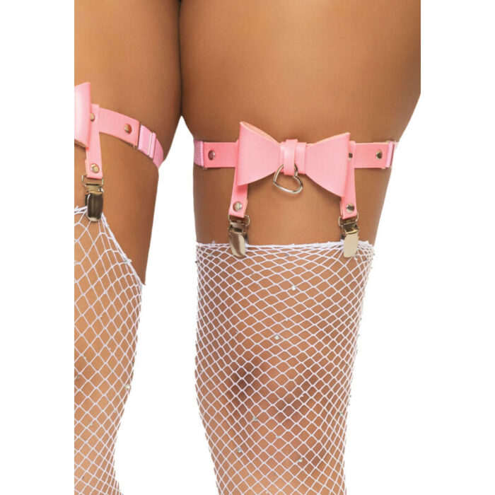 LEG AVENUE - LIGUERO ALTO DE CUERO VEGANO TALLA ÚNICA - ROSA - CandyHot - Foto 3