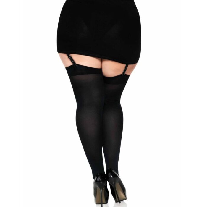 LEG AVENUE - MEDIAS ALTAS CON LACITO NEGRO TALLA GRANDE - CandyHot - Foto 3