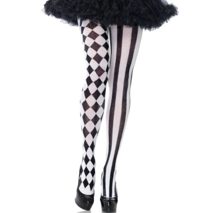 LEG AVENUE - MEDIAS ARLEQUIN NEGRO/BLANCO - CandyHot - Foto 1