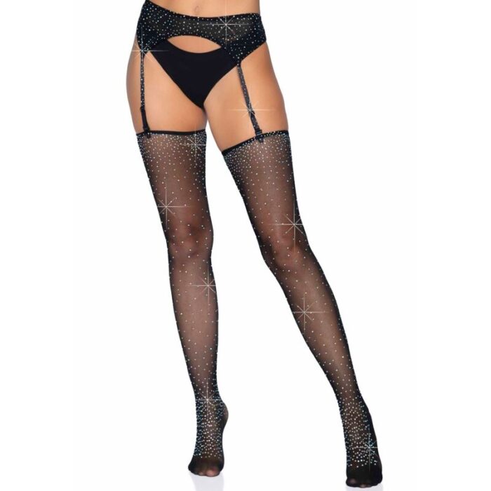 LEG AVENUE - MEDIAS BRILLANTES CON LIGUERO TALLA ÚNICA - CandyHot - Foto 1