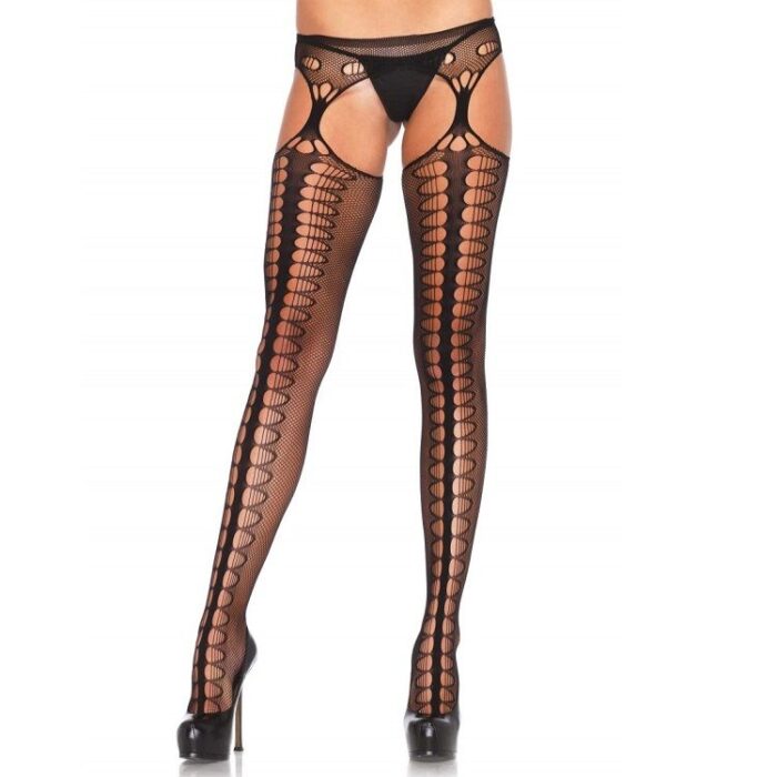 LEG AVENUE - MEDIAS CON LIGUERO EXCLUSIVE NEGRO - CandyHot - Foto 1