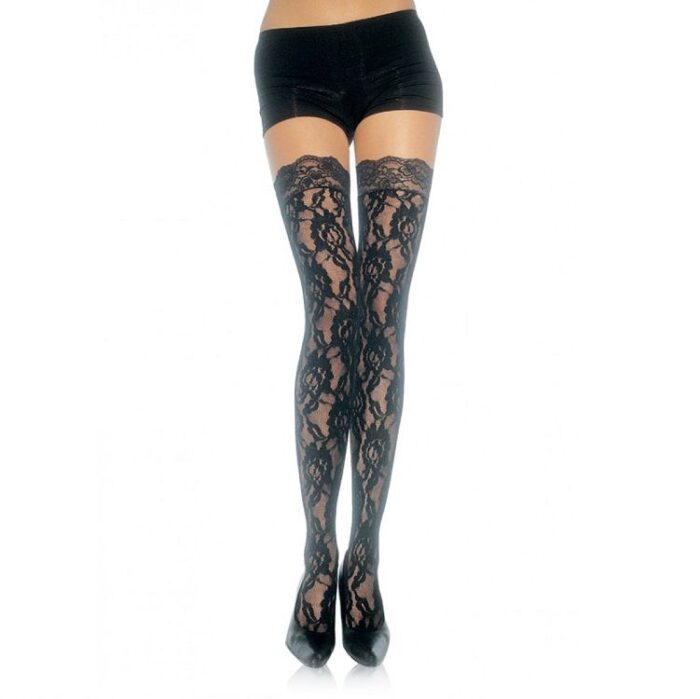 LEG AVENUE - MEDIAS DE ENCAJE FLORAL - CandyHot - Foto 1